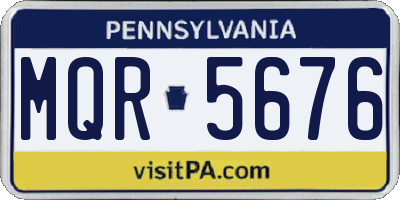 PA license plate MQR5676
