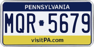 PA license plate MQR5679