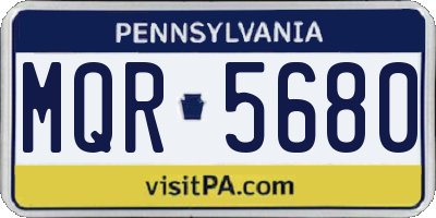 PA license plate MQR5680