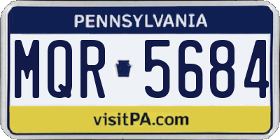 PA license plate MQR5684