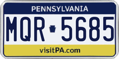 PA license plate MQR5685