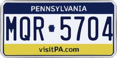 PA license plate MQR5704
