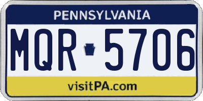 PA license plate MQR5706