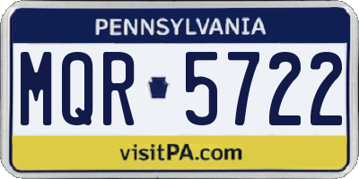 PA license plate MQR5722