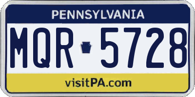 PA license plate MQR5728