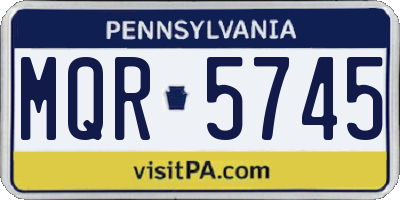 PA license plate MQR5745