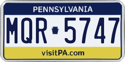 PA license plate MQR5747