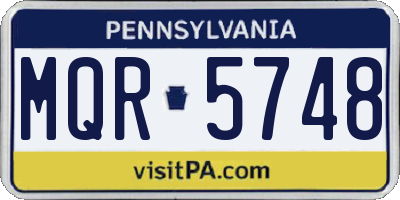 PA license plate MQR5748