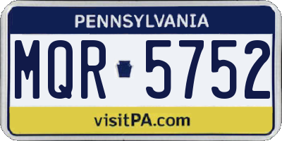 PA license plate MQR5752