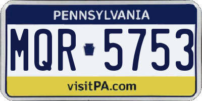 PA license plate MQR5753