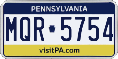 PA license plate MQR5754