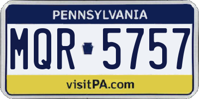 PA license plate MQR5757