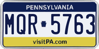 PA license plate MQR5763
