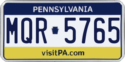 PA license plate MQR5765