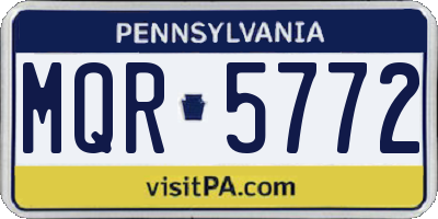PA license plate MQR5772