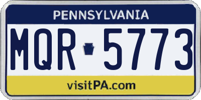 PA license plate MQR5773
