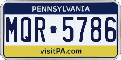 PA license plate MQR5786