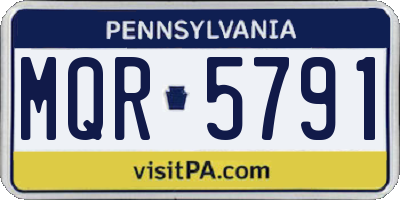 PA license plate MQR5791