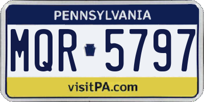 PA license plate MQR5797