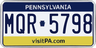 PA license plate MQR5798