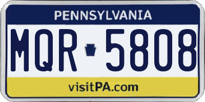 PA license plate MQR5808