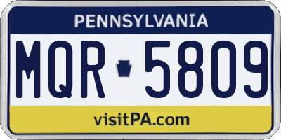 PA license plate MQR5809