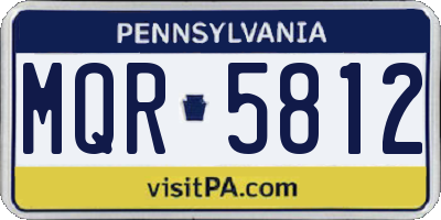 PA license plate MQR5812
