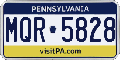 PA license plate MQR5828