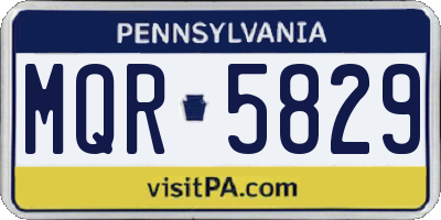 PA license plate MQR5829