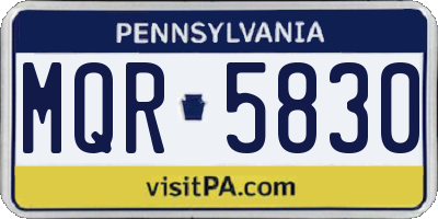PA license plate MQR5830