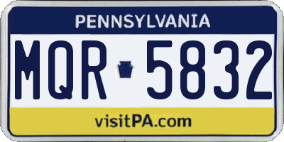 PA license plate MQR5832