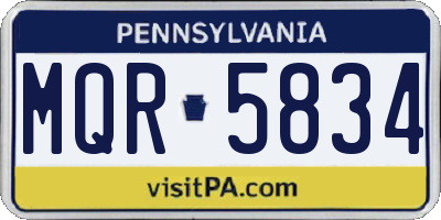 PA license plate MQR5834