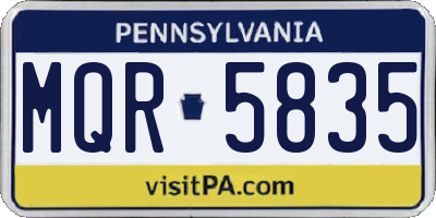 PA license plate MQR5835