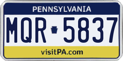PA license plate MQR5837