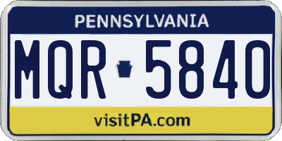 PA license plate MQR5840
