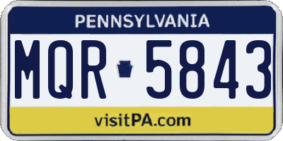 PA license plate MQR5843