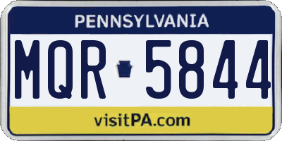 PA license plate MQR5844