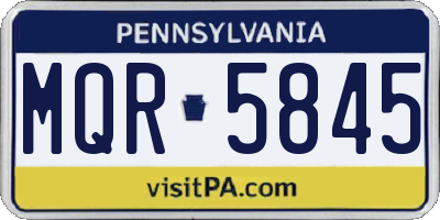 PA license plate MQR5845