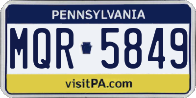 PA license plate MQR5849