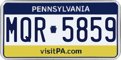 PA license plate MQR5859