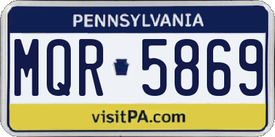 PA license plate MQR5869