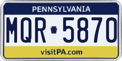 PA license plate MQR5870