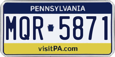 PA license plate MQR5871