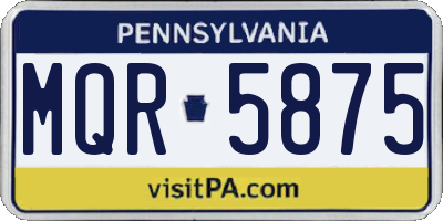 PA license plate MQR5875