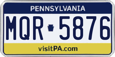 PA license plate MQR5876