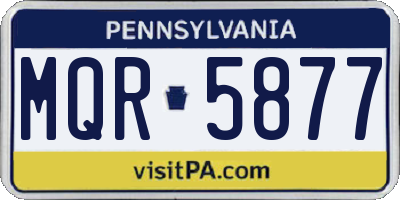 PA license plate MQR5877