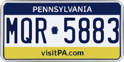 PA license plate MQR5883