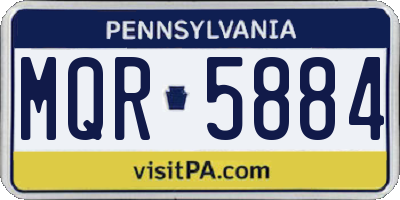 PA license plate MQR5884