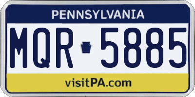 PA license plate MQR5885