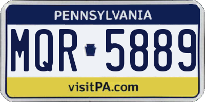 PA license plate MQR5889
